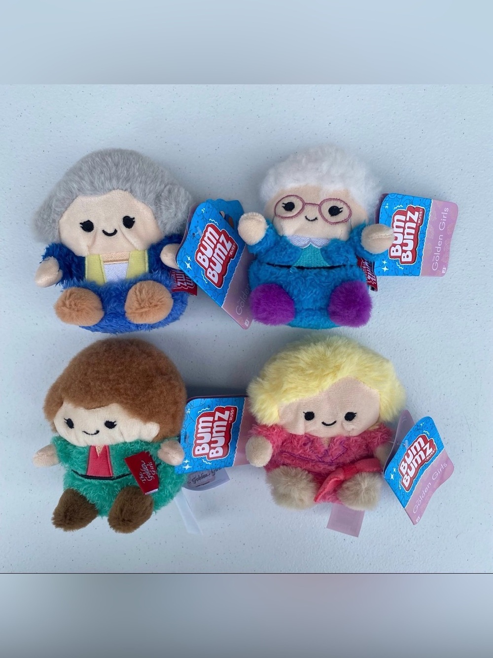 Bum Bumz Golden Girls 4.5" Plush Dorothy Blanche Rose & Sophia Set of 4 NWT